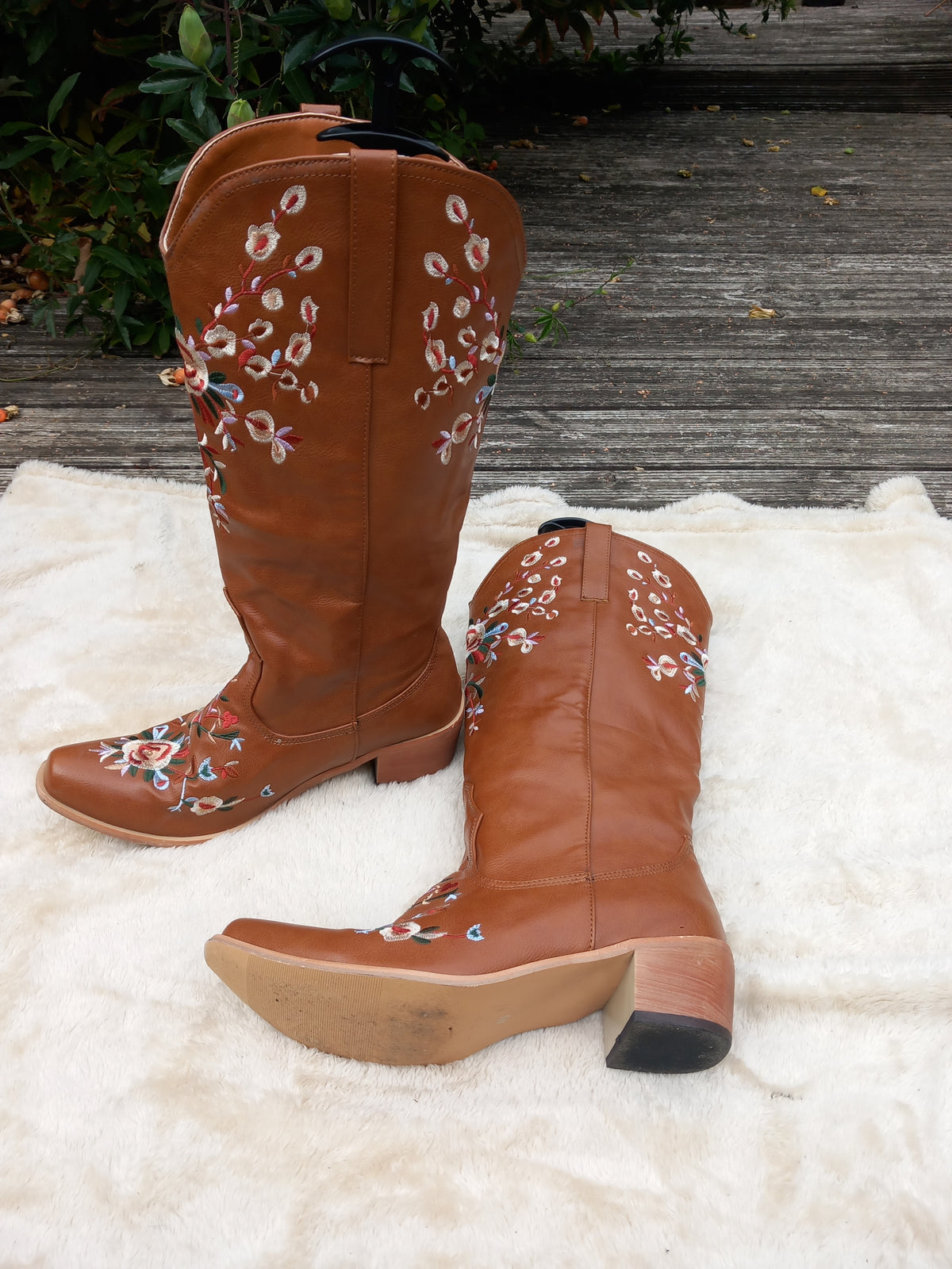 Uk 6 5 Cowgirl mid calf boots